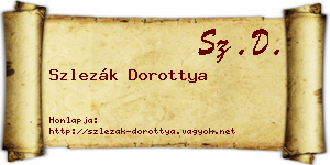 Szlezák Dorottya névjegykártya